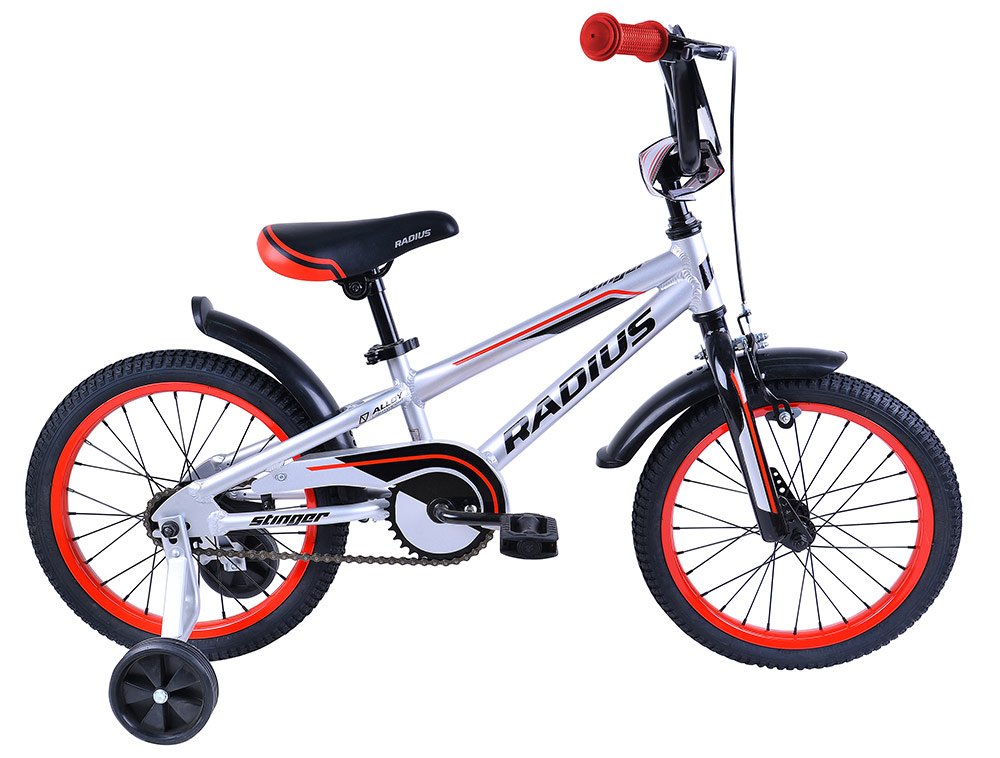 Radius Stinger AL 16 Kids Bike [Cl:Gloss Chrome/Black/Red Sz:16"]