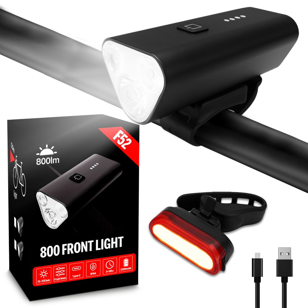 6725 Front Rear Light Set including front light and rear light for cycling visibility in low-light conditions.