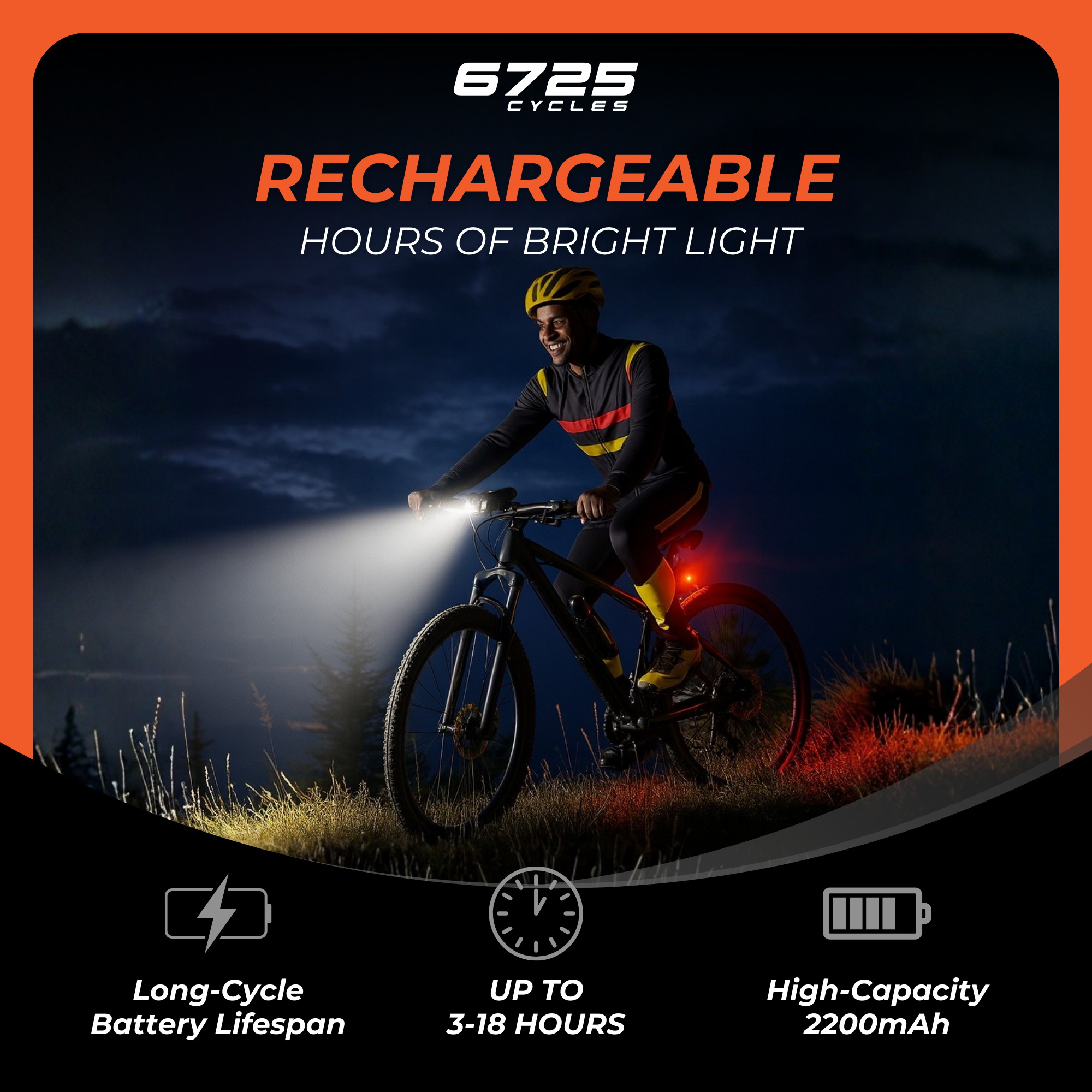 F52 800 Lumens Front Light night cycling illumination