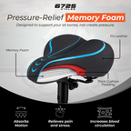 6725 Wide Blue Bike Saddle Seat