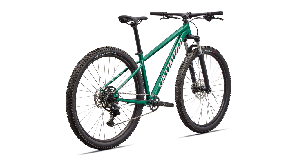 2026 Specialized Rockhopper Sport mountain bike in teal color with rugged tires and suspension components