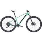 2026 Trek Marlin 4 Gen 3 Mountain Bike in mint green color, showcasing its hardtail design and sturdy frame for trail riding.