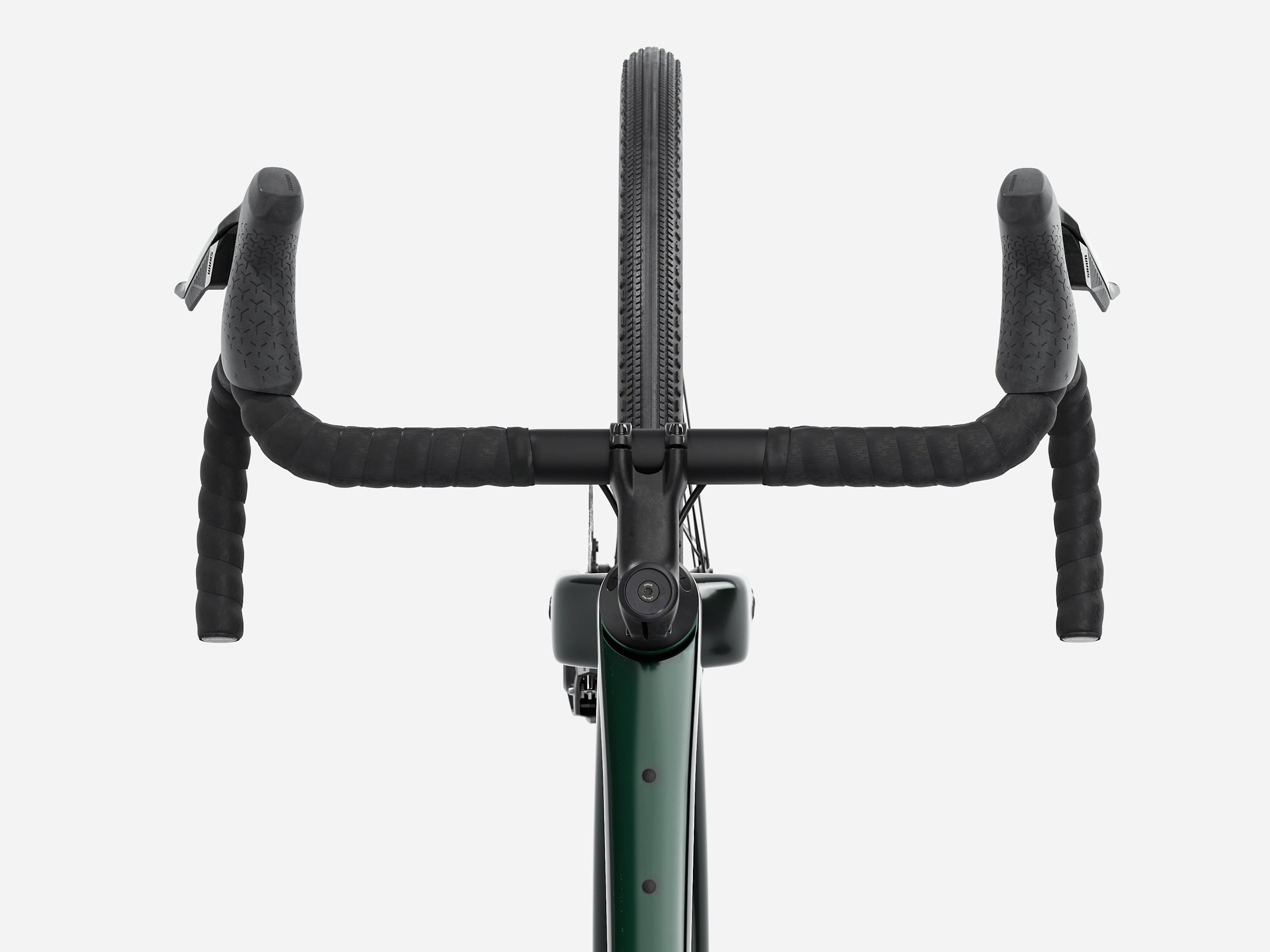 front cockpit view of 2027 Trek Checkpoint SL 6 AXS with Bontrager gravel handlebar