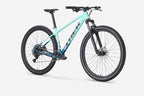 side profile of Trek Marlin 5 Gen 3 hardtail mountain bike with suspension fork and wide tyres