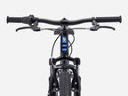 2027 Trek Precaliber 24" Suspension Kids Bike handlebars and controls from the front view.