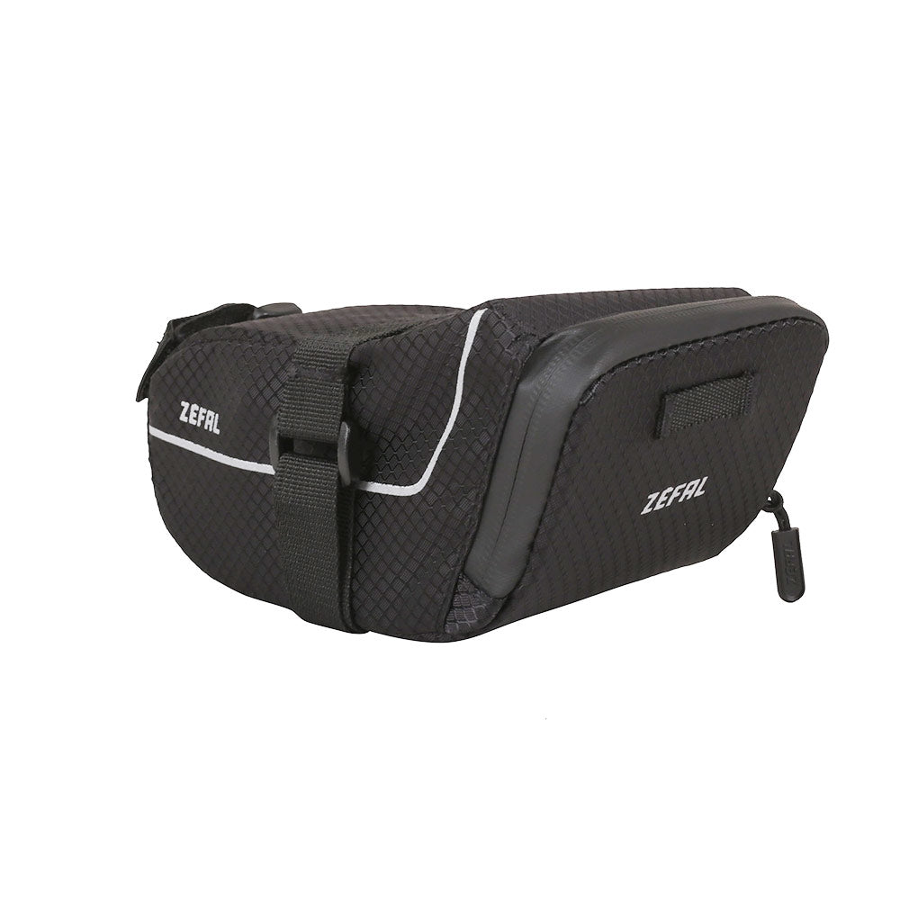 black Zefal Z Light Pack saddle bag with reflective strips