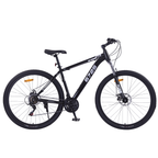 black 29-inch steel hardtail
mountain bike with disc brakes —
6725 Broome Cycles