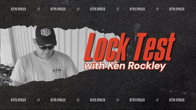 Promotional graphic for 'Lock Test with Ken Rockley' featuring a person wearing a cap and sunglasses.